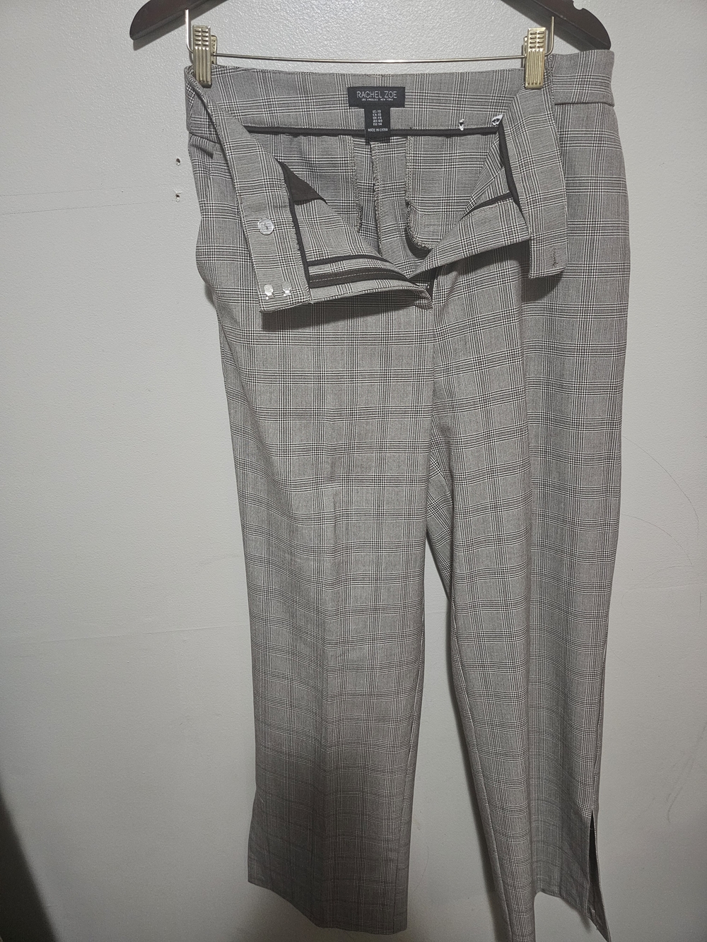 Rachel Zoe Gray Plaid Women Dress Pants